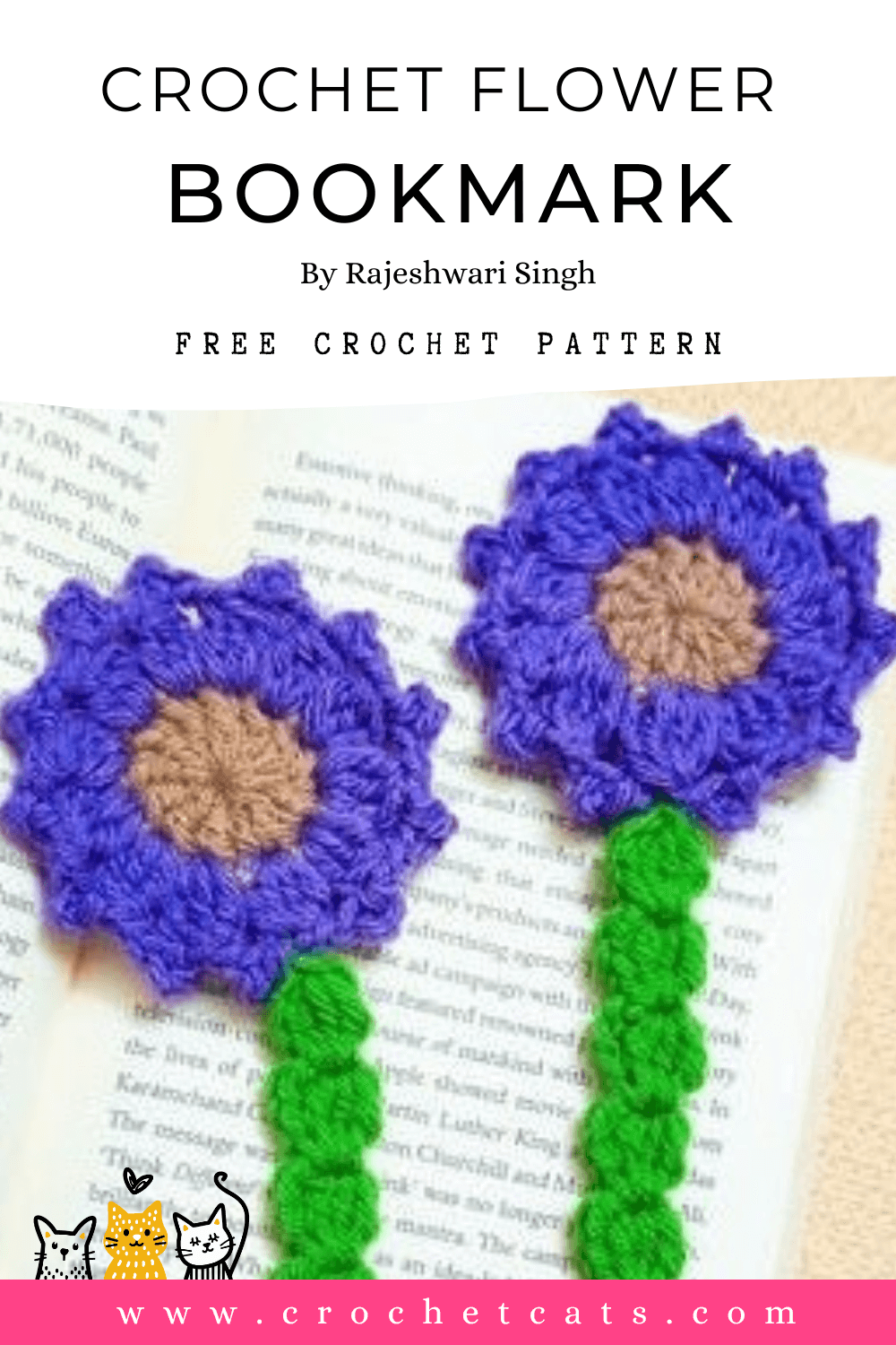 Easy Crochet Flower Bookmark
