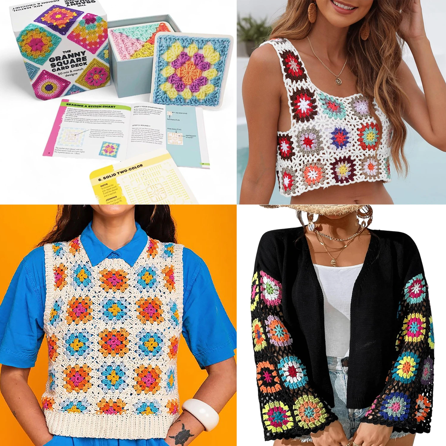 Granny Square Card Deck for Beginners Crochet Cards - Image 5