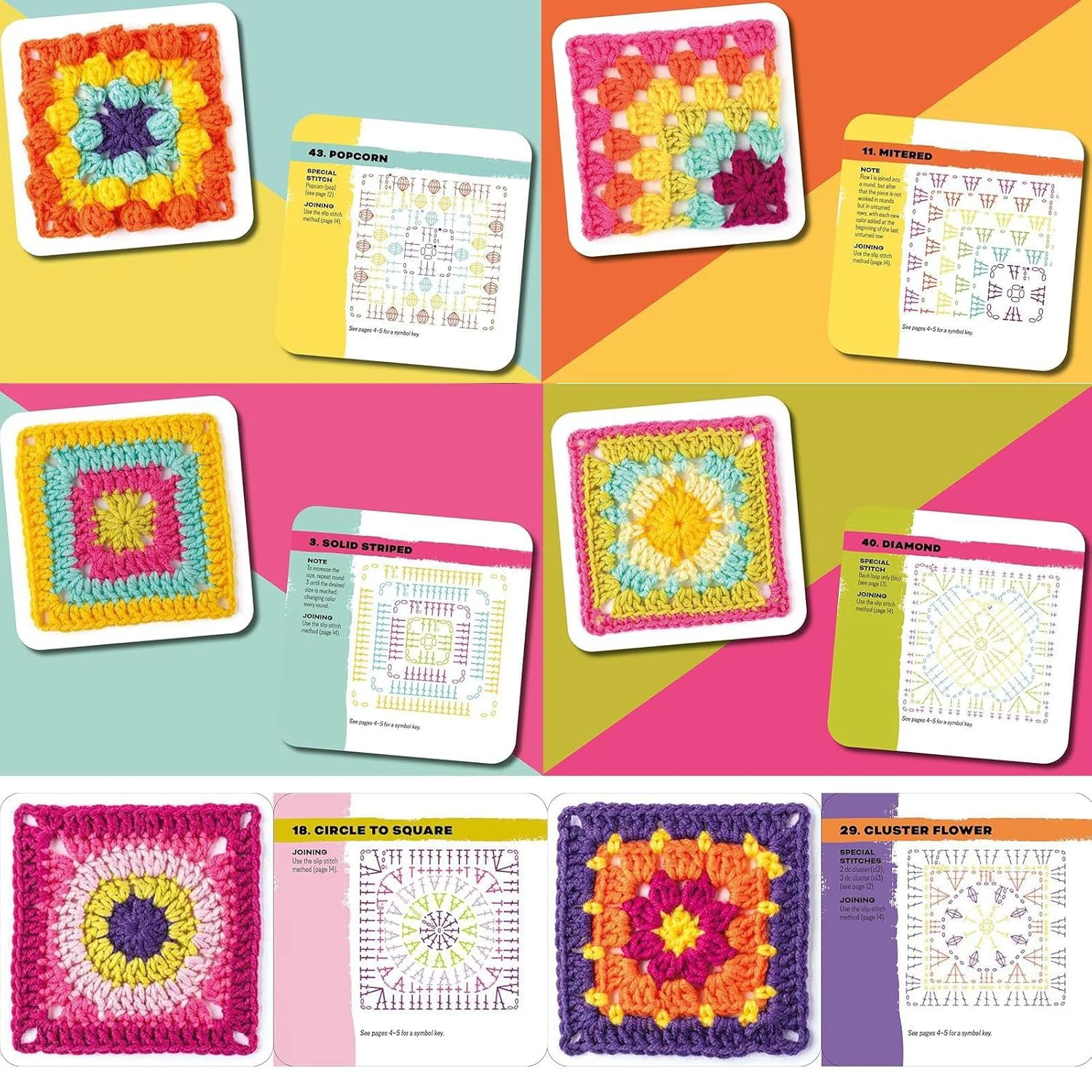 Granny Square Card Deck for Beginners Crochet Cards - Image 2