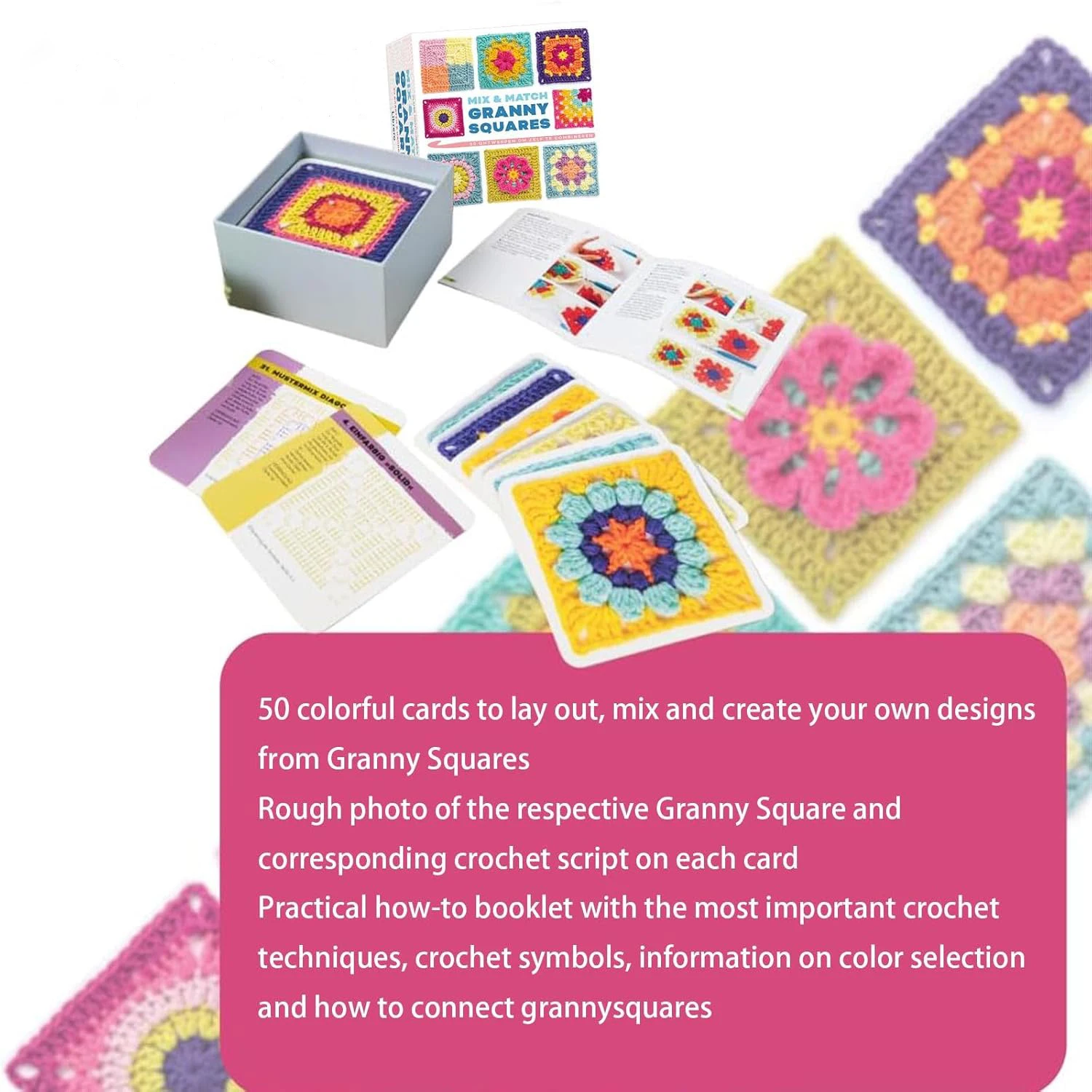 Granny Square Card Deck for Beginners Crochet Cards - Image 4