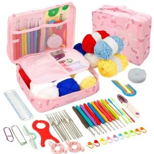Beginner Crochet Kit – All-in-One Set with Hooks, Yarn for Travel – Unicorn