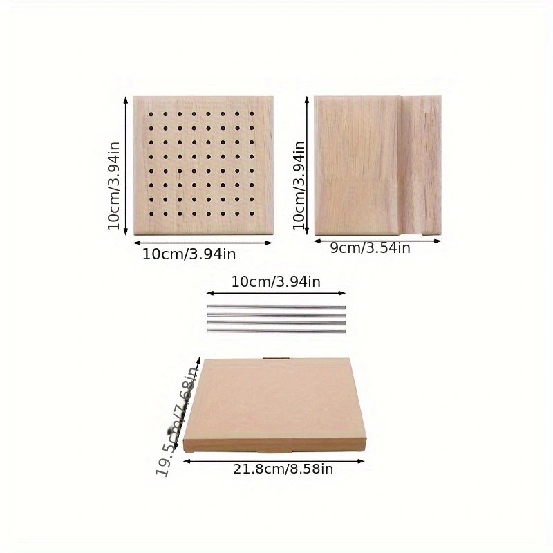 Handcrafted Wooden Knitting & Crochet Blocking Board - Shaping Pad with Grid Holes, Perfect for Granny Squares - Image 4