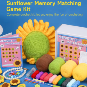 Sunflower Memory Matching Game Crochet Kit – Bloom into crafting and play with this sunny, cheerful set