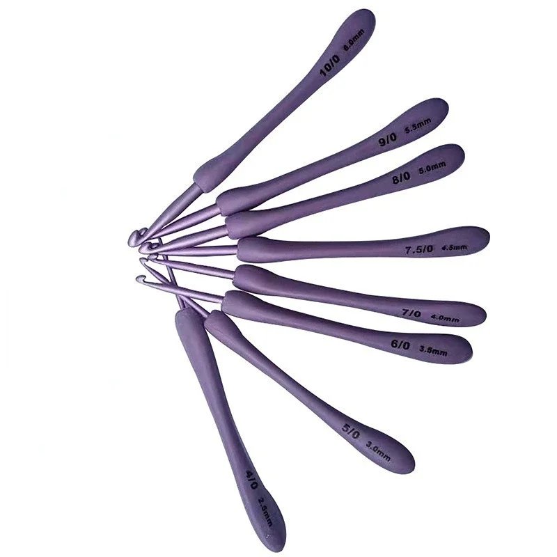 8-Piece Purple Crochet Hooks Set (2.5–6.0mm) - Image 2