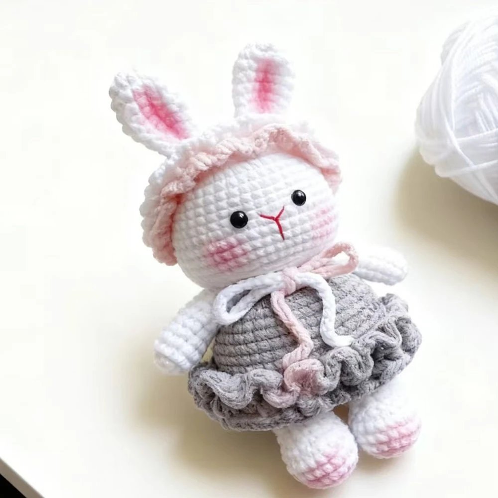 Cute Crochet Rabbit Doll Keychain - Image 3