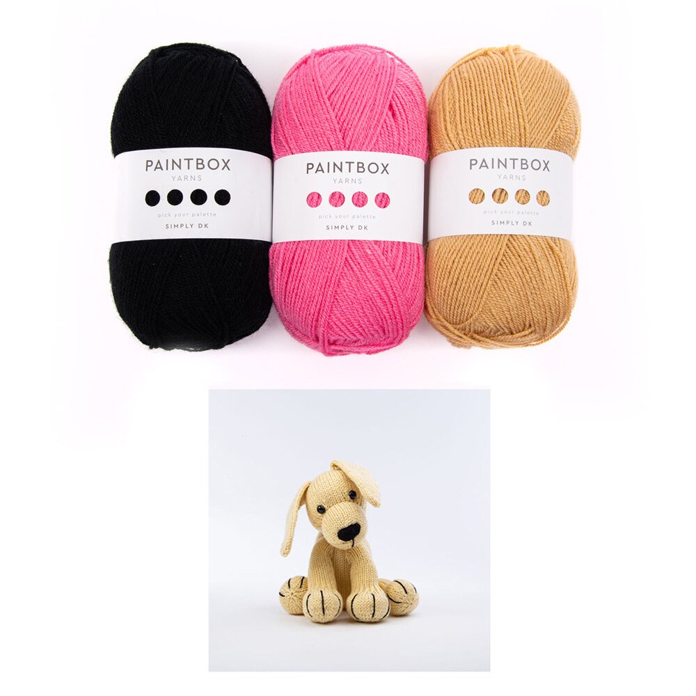 Paintbox Yarns Simply DK Dexter the Labrador 3 Ball Knitting Kit