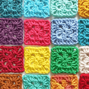 Solid Mini Granny Square Crochet Pattern