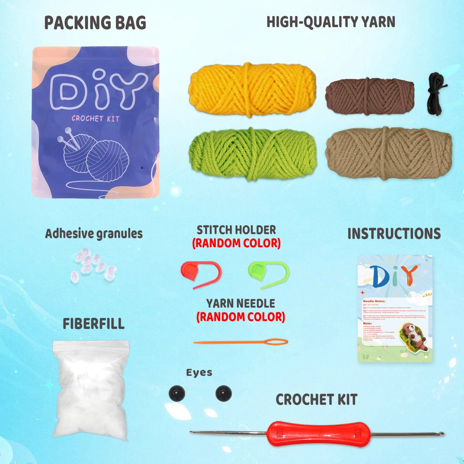 YAMAXIN Otter Crochet Needle DIY Kit for Beginners Easy Craft Tool Set Arts And Crafts Knitting Novice Friendly - Image 5