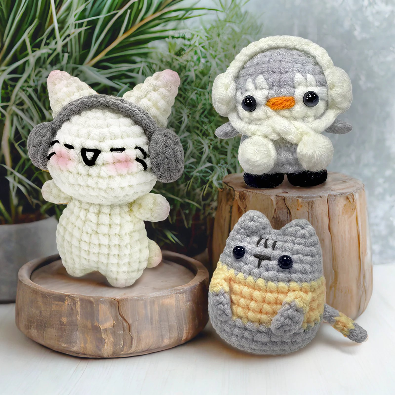 YAMAXIN 3PCS Cute Animal Theme Crochet Kit for Beginners - DIY Craft Tool Set with Knitting Arts And Crafts Project - Image 6