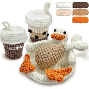 YAMAXIN Food Theme Crochet Kit for Beginners - Easy DIY Craft Tool Set Knitting Arts & Crafts Project