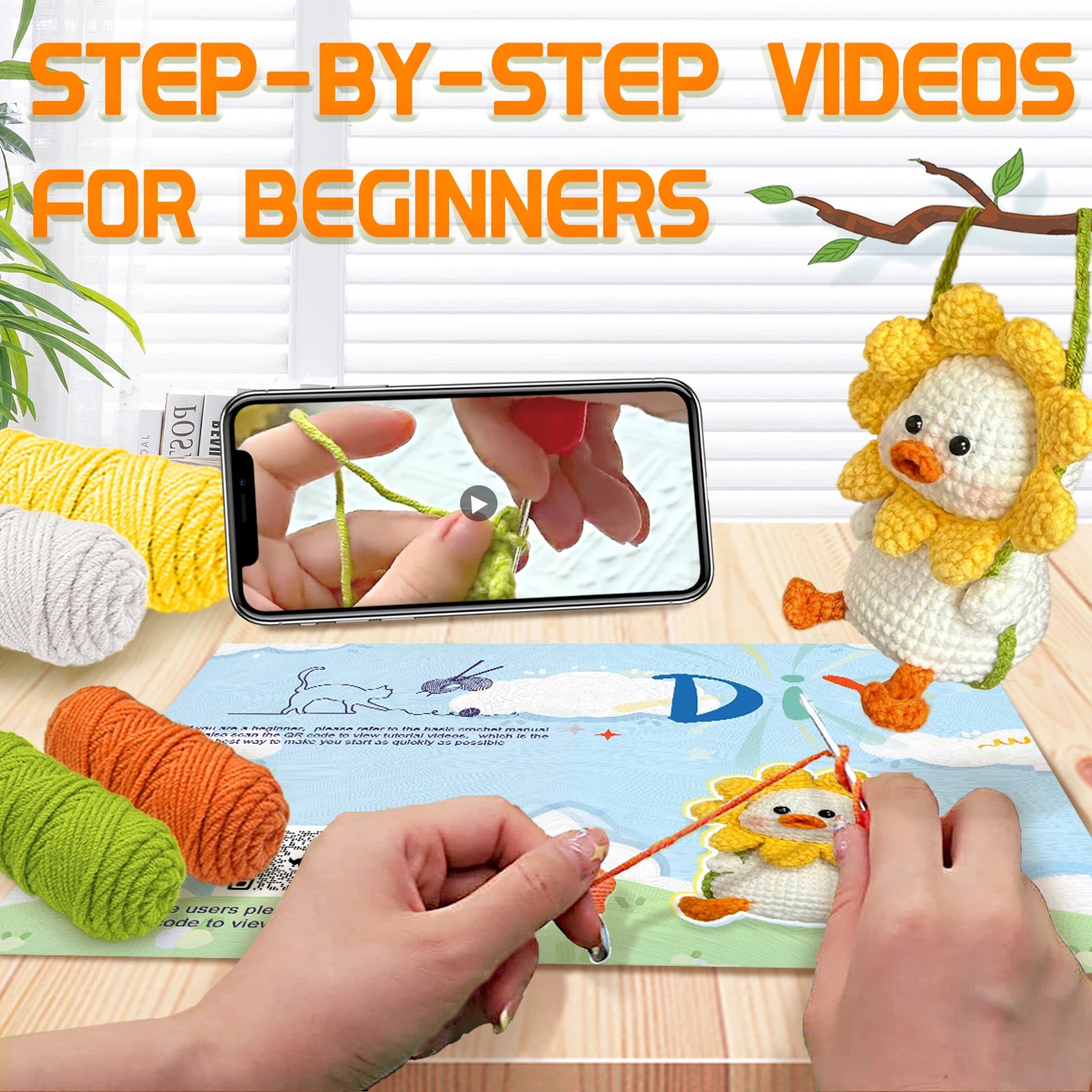 YAMAXIN DIY Crochet Kit Beginner Friendly Duck Craft Tool Set for Novices Easy Arts And Crafts Knitting - Image 5