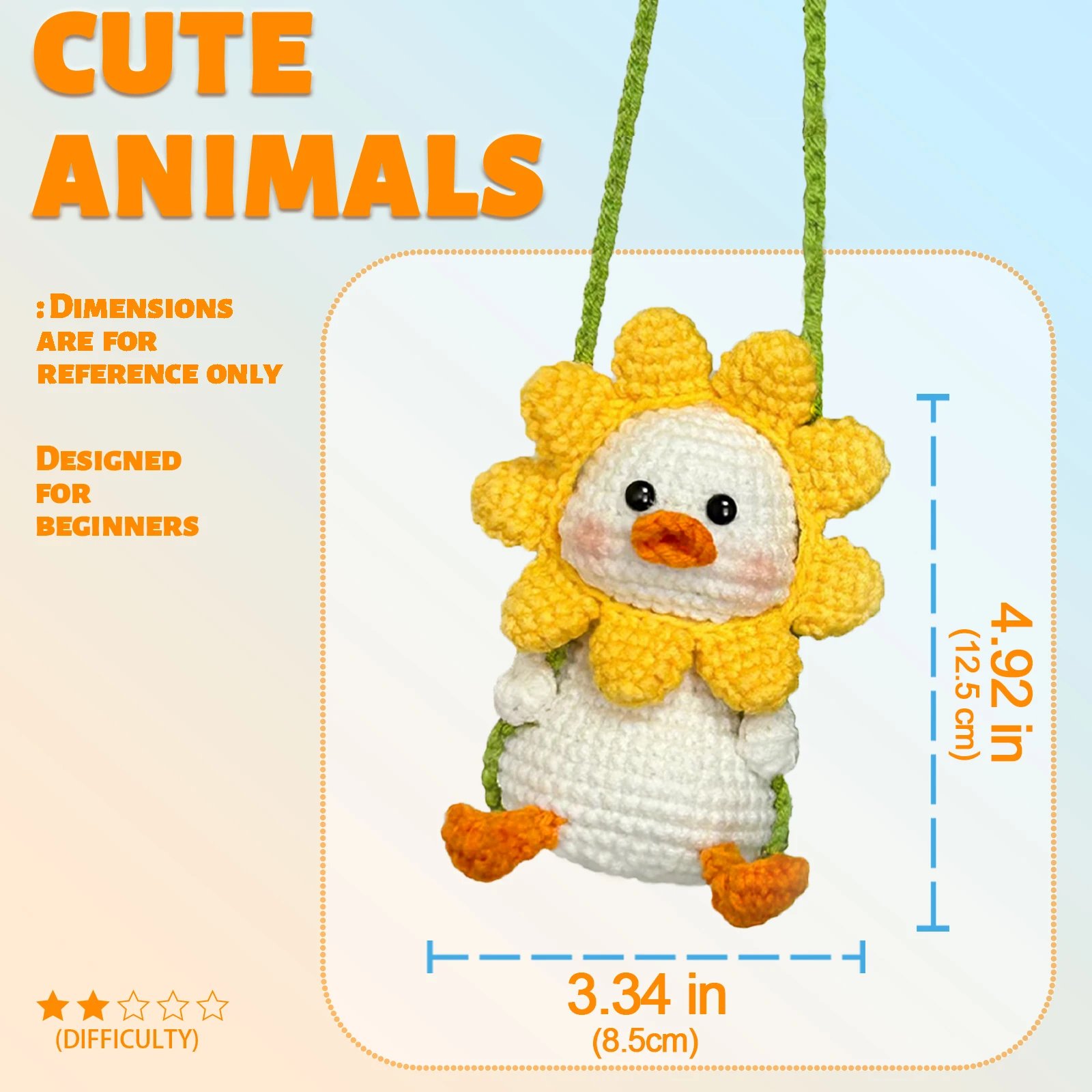 YAMAXIN DIY Crochet Kit Beginner Friendly Duck Craft Tool Set for Novices Easy Arts And Crafts Knitting - Image 2