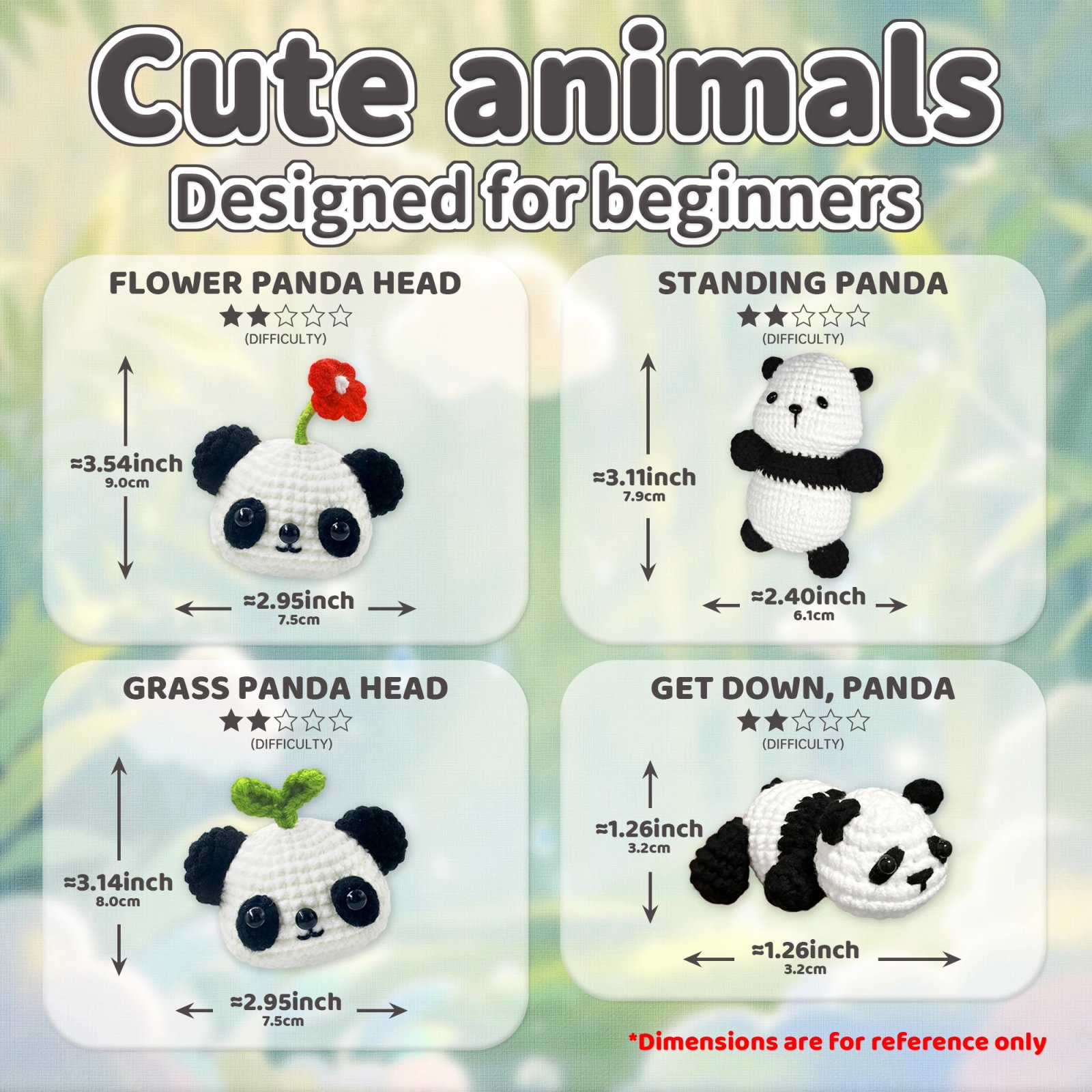 YAMAXIN 4PC Panda Crochet Needle Set Beginner Craft Tool Kit Easy DIY Arts And Crafts Knitting Novice Friendly - Image 2