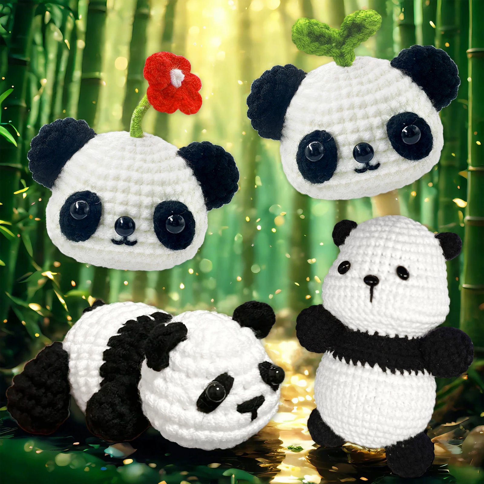 YAMAXIN 4PC Panda Crochet Needle Set Beginner Craft Tool Kit Easy DIY Arts And Crafts Knitting Novice Friendly - Image 6