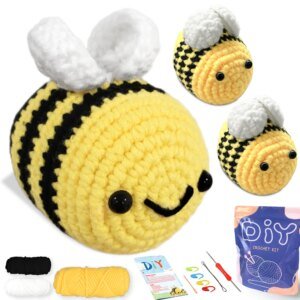3-Piece Set Bee Crochet Kit DIY Combo Kit for Beginners - Easy to Use Crochet Tool Set