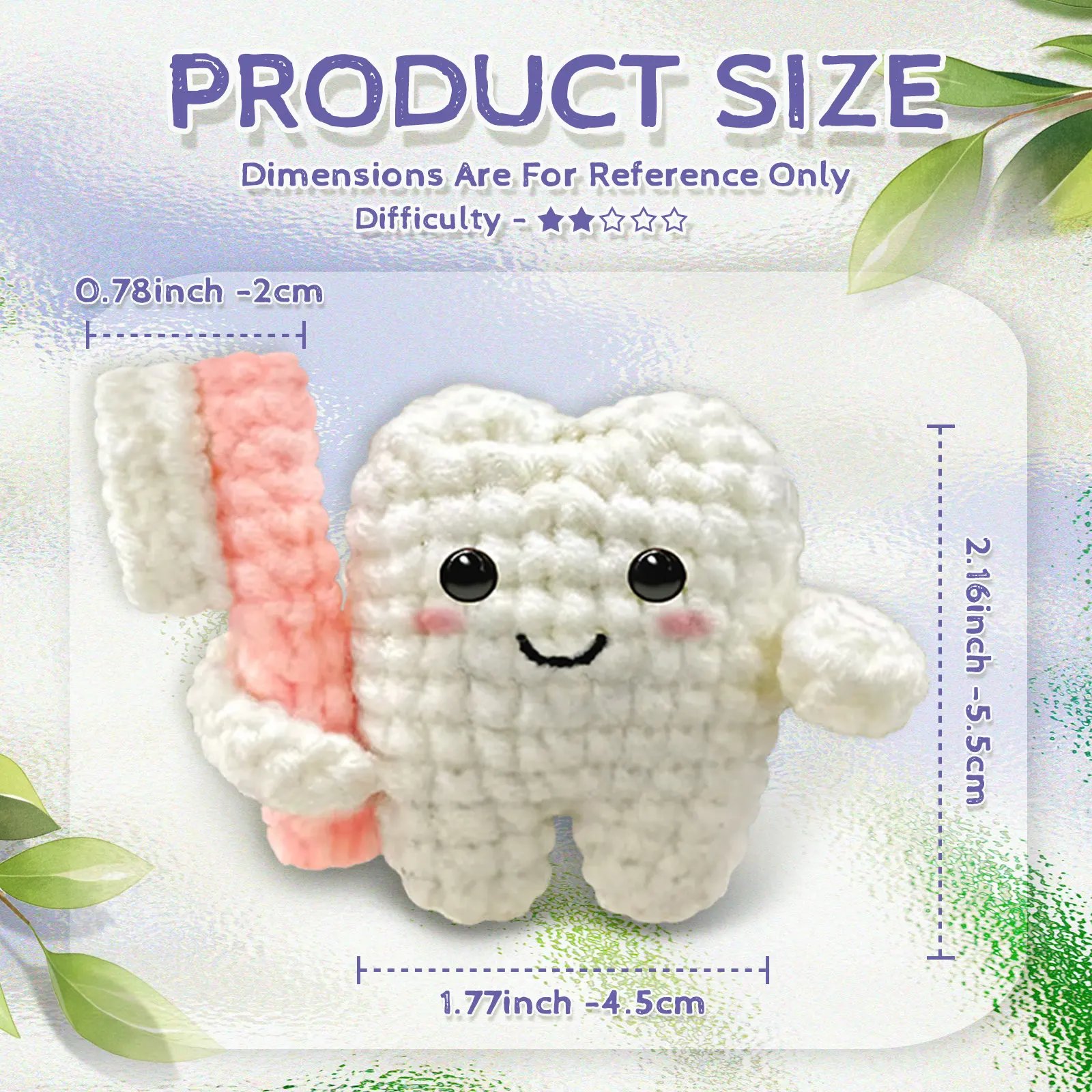 YAMAXIN Toothbrush and Teeth,Crochet Set for Beginners,Include Step-by-Step Video Tutorials(Accessories In Random Color) - Image 4