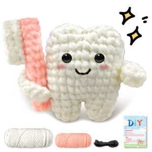 YAMAXIN Toothbrush and Teeth,Crochet Set for Beginners,Include Step-by-Step Video Tutorials(Accessories In Random Color)