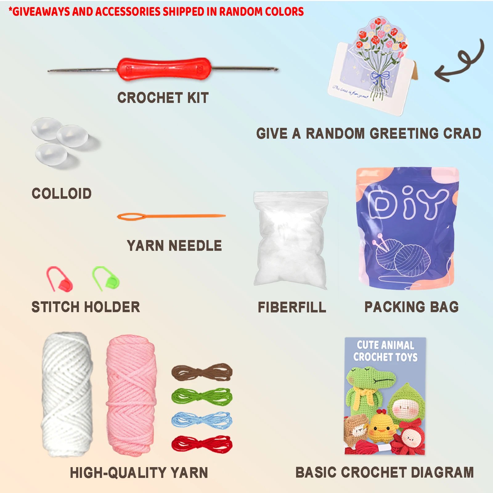 1set Cake Crochet Set for Beginners,Include Step-by-Step Video Tutorials(Accessories In Random Color) - Image 2