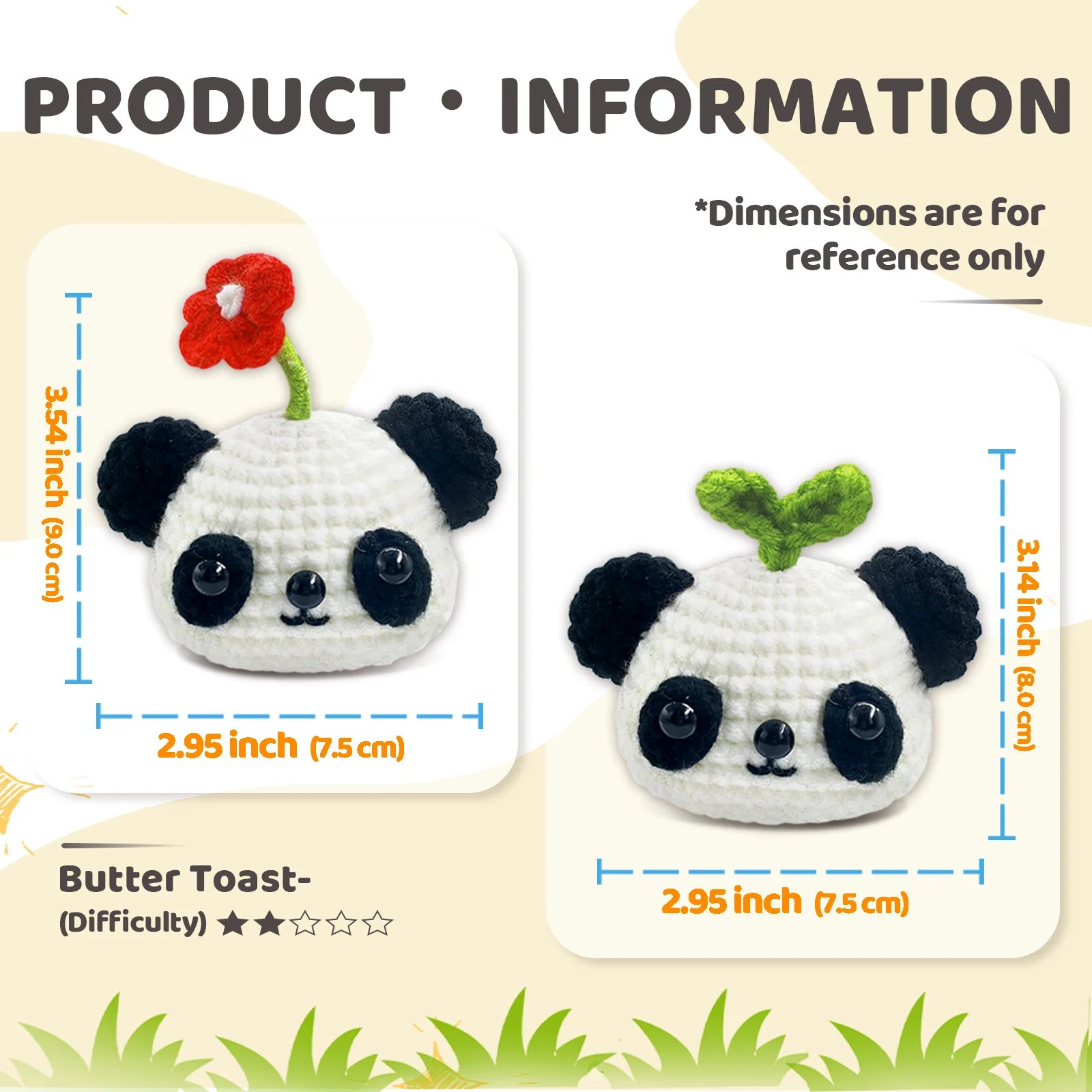 YAMAXIN 2PC Crochet Needle DIY Kit Beginner Friendly Panda Themed Craft Tool Set for Novices Easy Arts And Crafts Knitting - Image 3