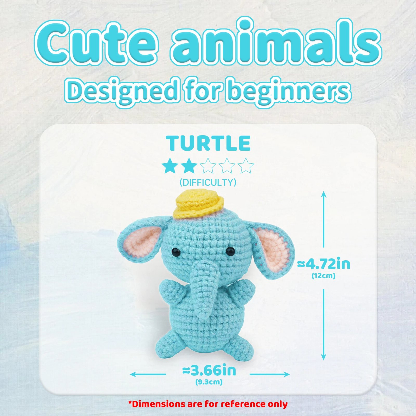 YAMAXIN 1pc,Mr.Elephant,Crochet Set for Beginners,Include Step-by-Step Video Tutorials(Accessories In Random Color) - Image 2