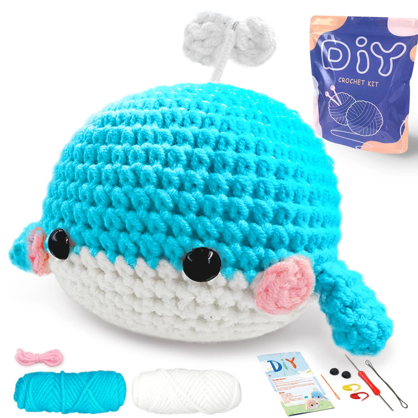 YAMAXIN 1set Whale Crochet Set for Beginners,Include Step-by-Step Video Tutorials(Accessories In Random Color) - Image 4