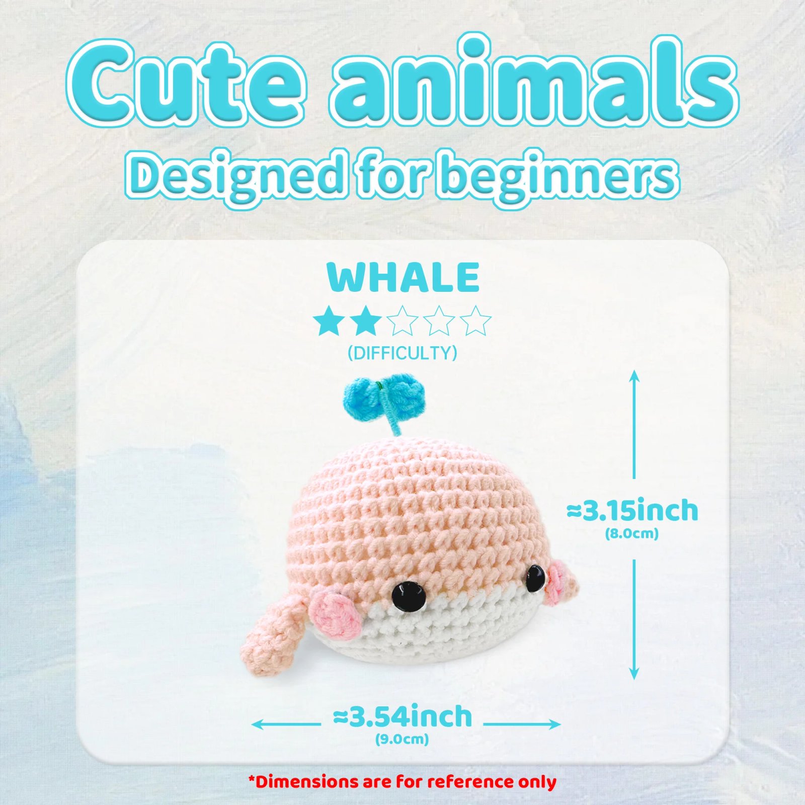 YAMAXIN 1set Whale Crochet Set for Beginners,Include Step-by-Step Video Tutorials(Accessories In Random Color) - Image 2