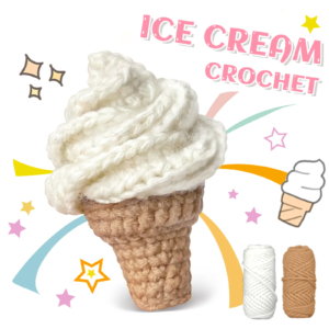 YAMAXIN DIY Crochet Kit for Beginners Easy Craft Tool Set with Ice Cream Theme Knitting Arts And Crafts Project