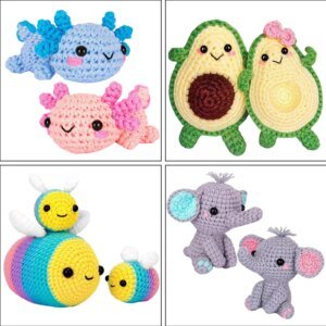Crochet Kit for Beginners Complete Crochet Animal Knitting Kit Adorable Elephant Crochet Starter Pack with Wool Stuffing Crochet