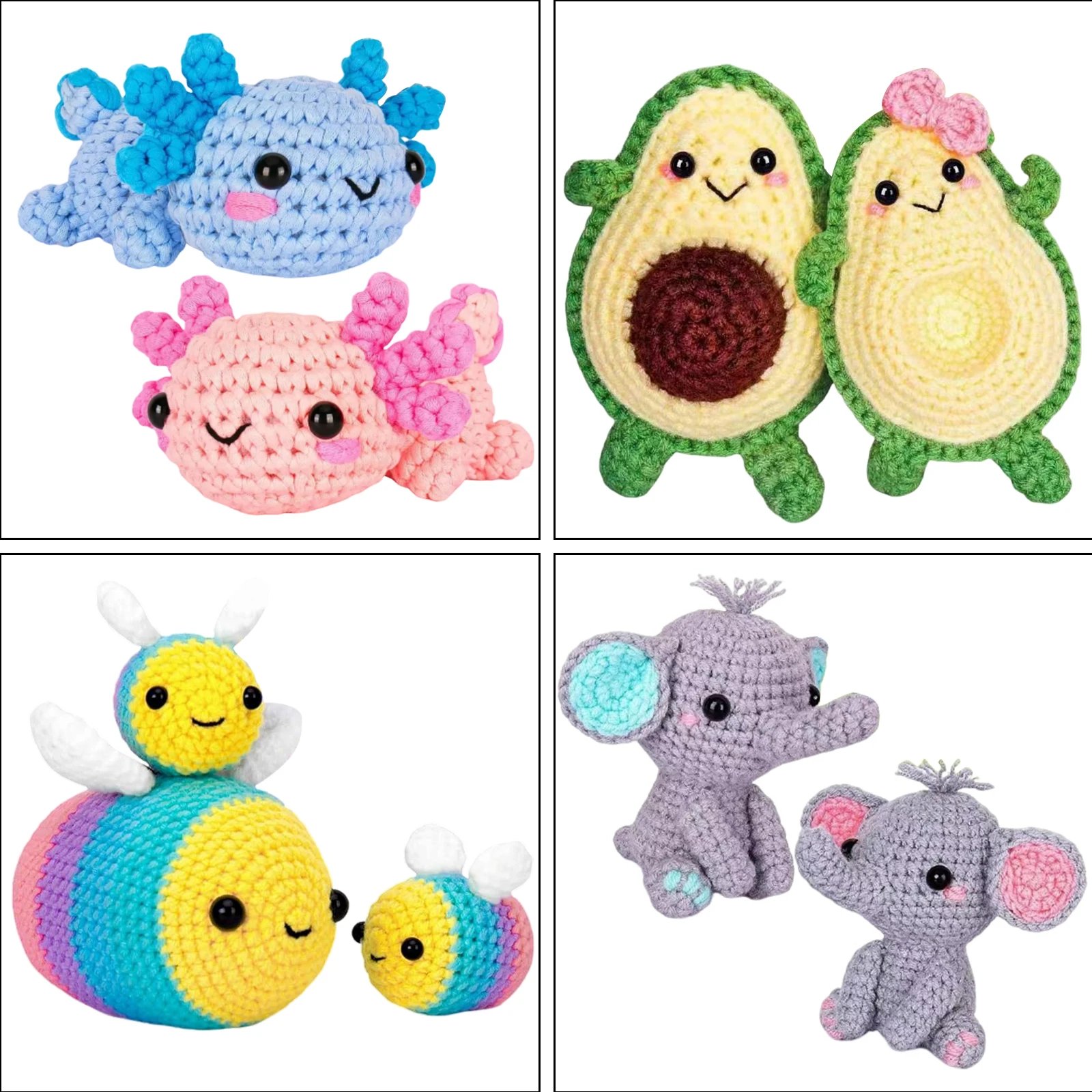 Crochet Kit for Beginners Complete Crochet Animal Knitting Kit Adorable Elephant Crochet Starter Pack with Wool Stuffing Crochet