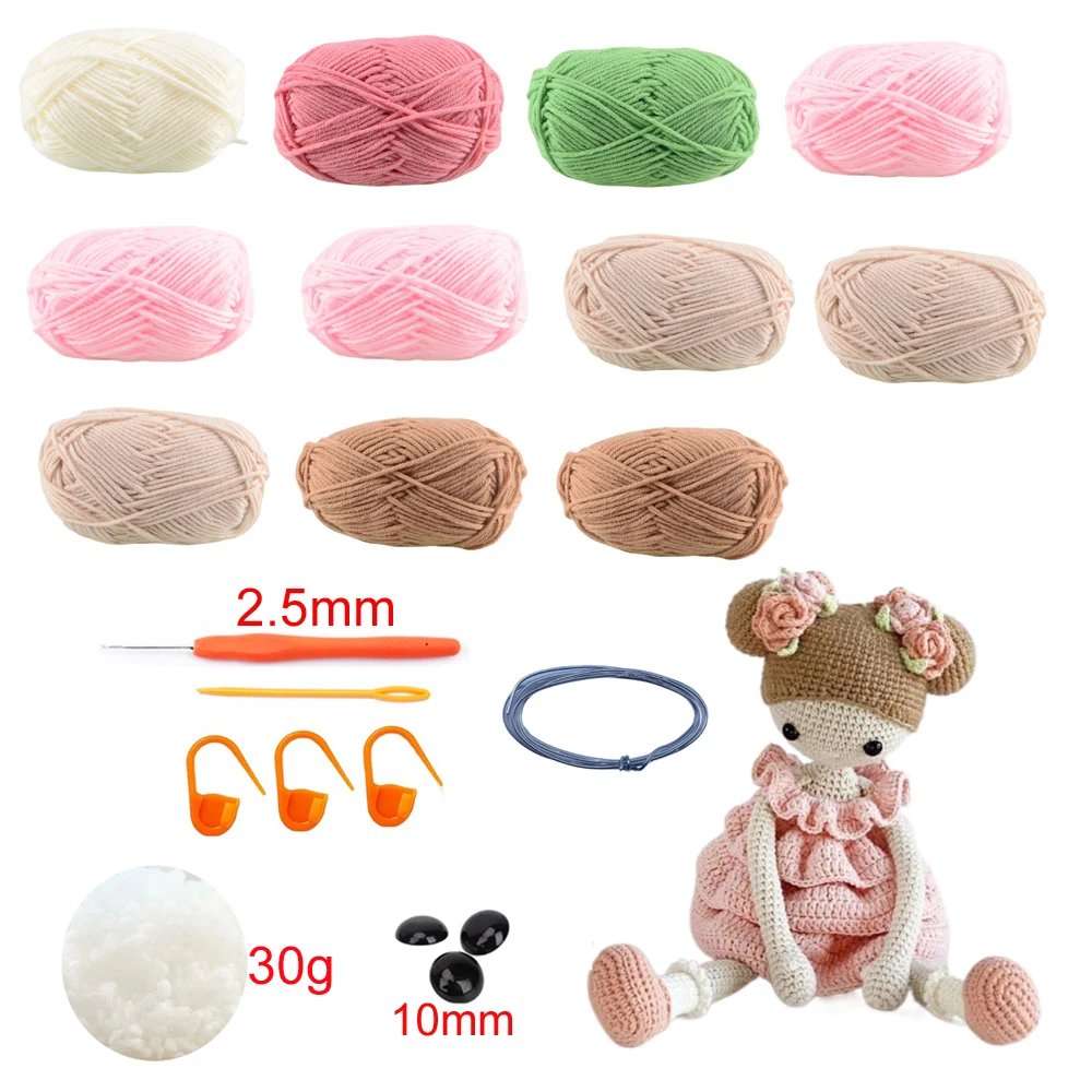 TPRPYN pleated skirt Gril Crochet Kit DIY doll Crocheting kits Amigurumi Gift Knitting kit Toy handmake Yarn Accessories Pattern - Image 2