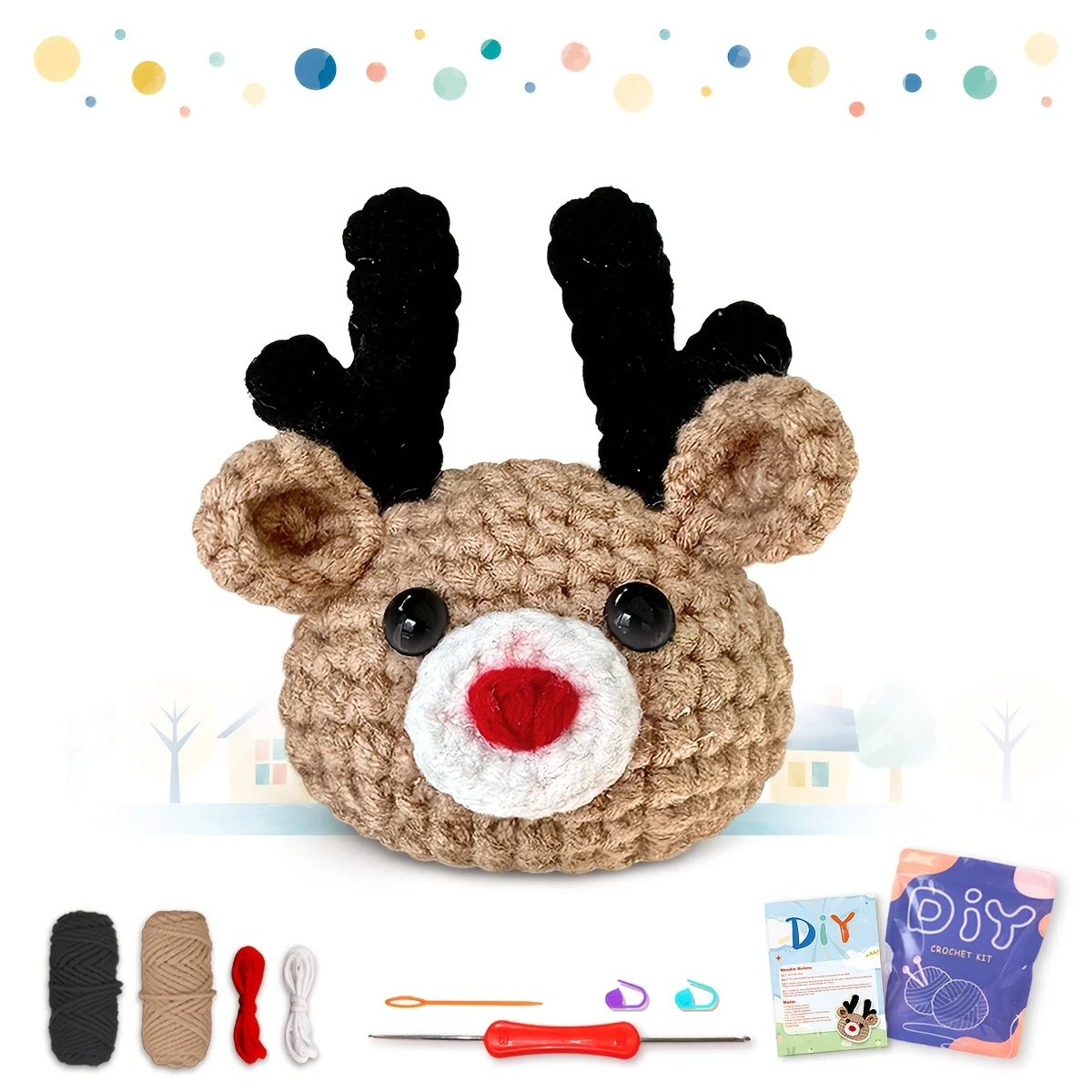 1pc Animal Crochet Kit for Beginners, Includes Step-By-Step Instructional Video Tutorials for Gift, DIY Handicraft