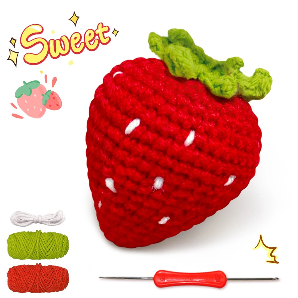 YAMAXIN 1PC Fruit Theme Crochet Kit for Beginners - DIY Craft Tool Set Easy Knitting Arts & Crafts Project