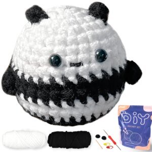 YAMAXIN 1pc Panda Ball Crochet Needle DIY Kit - Beginner Craft Tool Set for Novices Easy Arts And Crafts Knitting