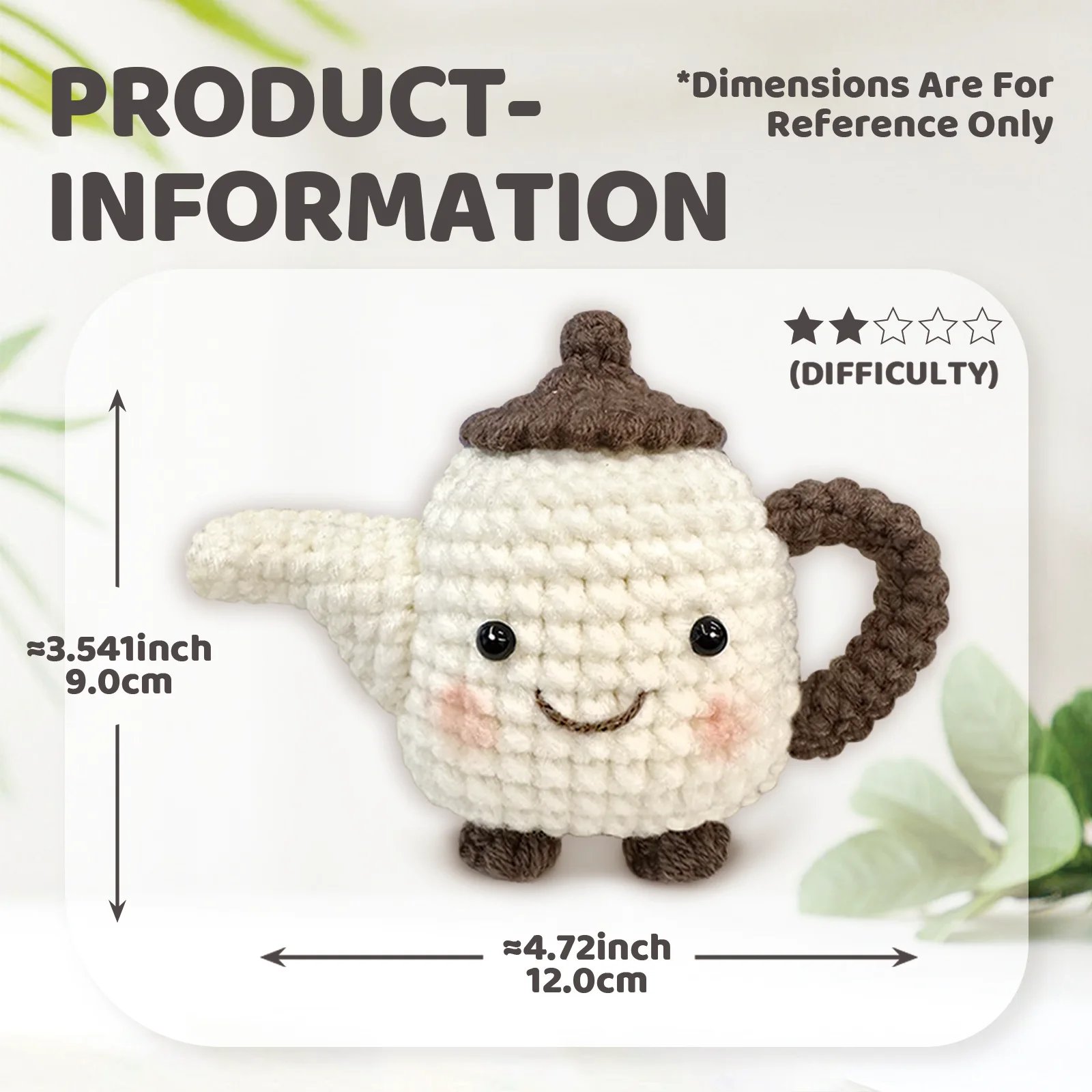 YAMAXIN 1PC DIY Crochet Kit for Beginners Tea Pot Themed Easy Craft Knitting Project Arts & Crafts Tool Set - Image 3