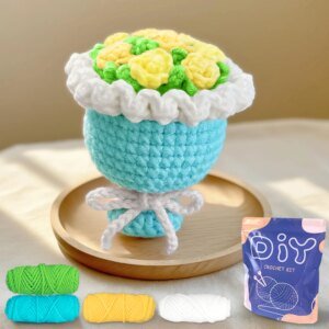 YAMAXIN Crochet Kit for Beginners Easy Craft Tool Set with Flower Design Knitting Arts And Crafts Project