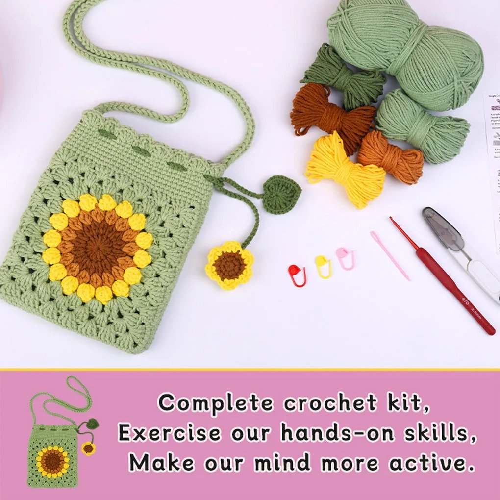 New Crochet Kit for Beginners Adult with Video Tutorials Include Crochet Hook,Yarn and Kniting Supplies for Bag Craft DIY - Image 6