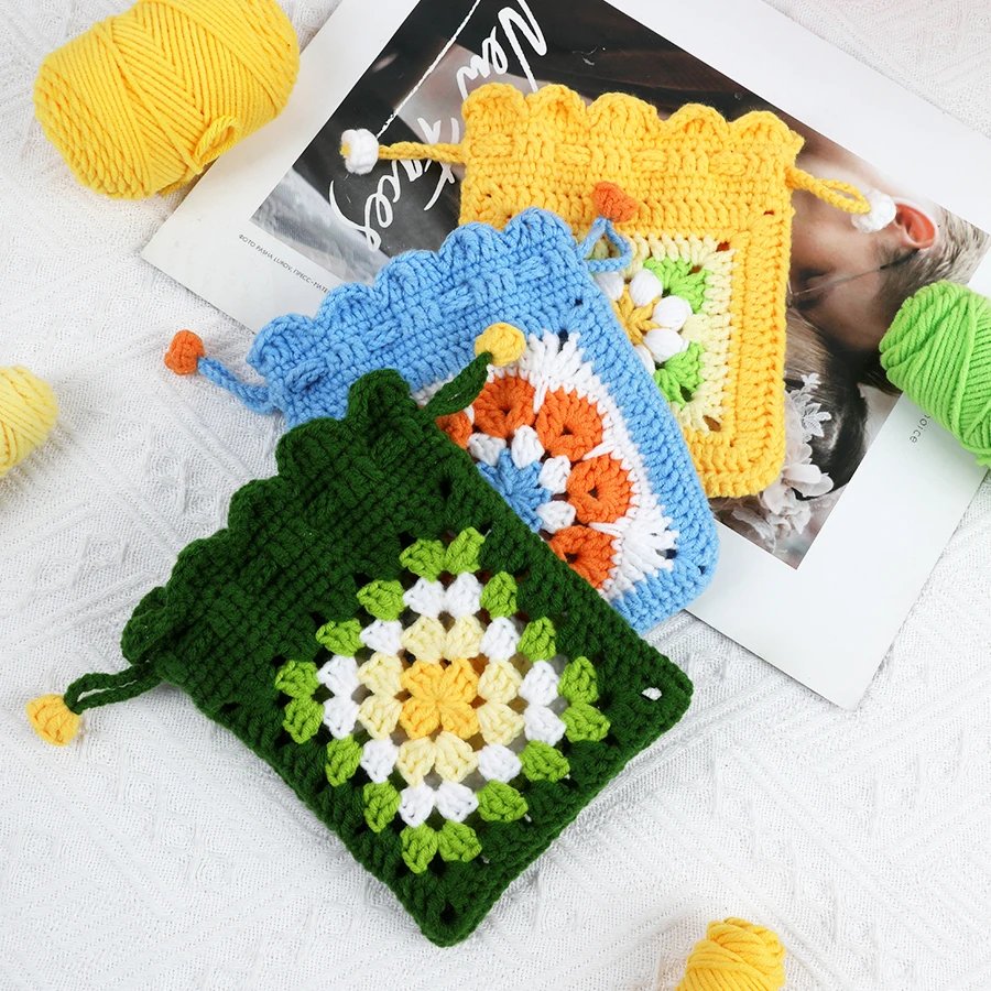 New Crochet Material Bag DIY Handmade Woven Bag Yarn For Beginner's With Teaching Videos Crochet Yarn Bag Knit Accessories - Image 6
