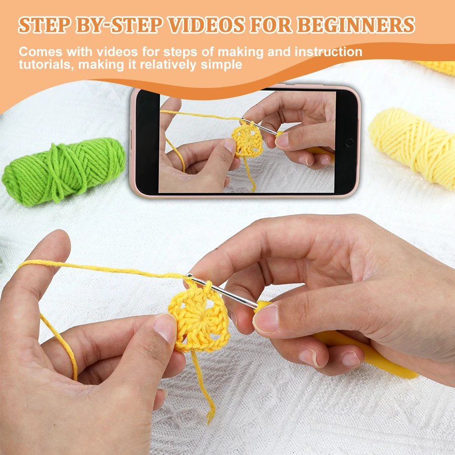New Crochet Material Bag DIY Handmade Woven Bag Yarn For Beginner's With Teaching Videos Crochet Yarn Bag Knit Accessories - Image 5