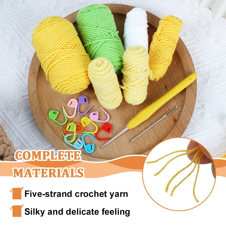 New Crochet Material Bag DIY Handmade Woven Bag Yarn For Beginner's With Teaching Videos Crochet Yarn Bag Knit Accessories - Image 4