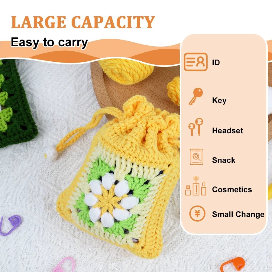 New Crochet Material Bag DIY Handmade Woven Bag Yarn For Beginner's With Teaching Videos Crochet Yarn Bag Knit Accessories - Image 3