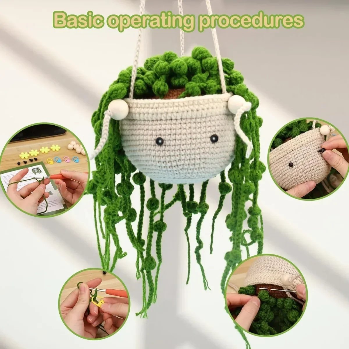 Crochet Kit for Beginners Adults Succulents with Step-by-Step Instructions and Video Tutorials Complete Crochet Kit for Beginner - Image 5