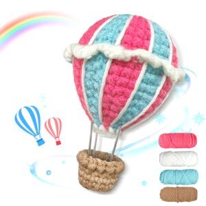 YAMAXIN1PC Hot Air Balloon Themed Crochet Kit for Beginners Easy Craft Tool Set Knitting Arts And Crafts Project