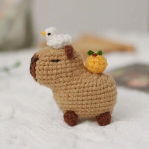 Cute Capybara Crochet Kit for Beginners - DIY Amigurumi Plush Stuffed Animal Set