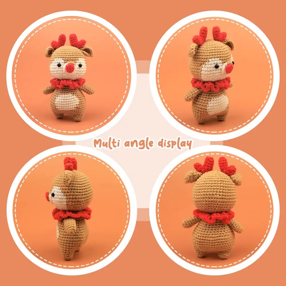 Beginner Crochet Kit Little Deer Amigurumi - Cute Animal Plush with Video Tutorial - Image 4