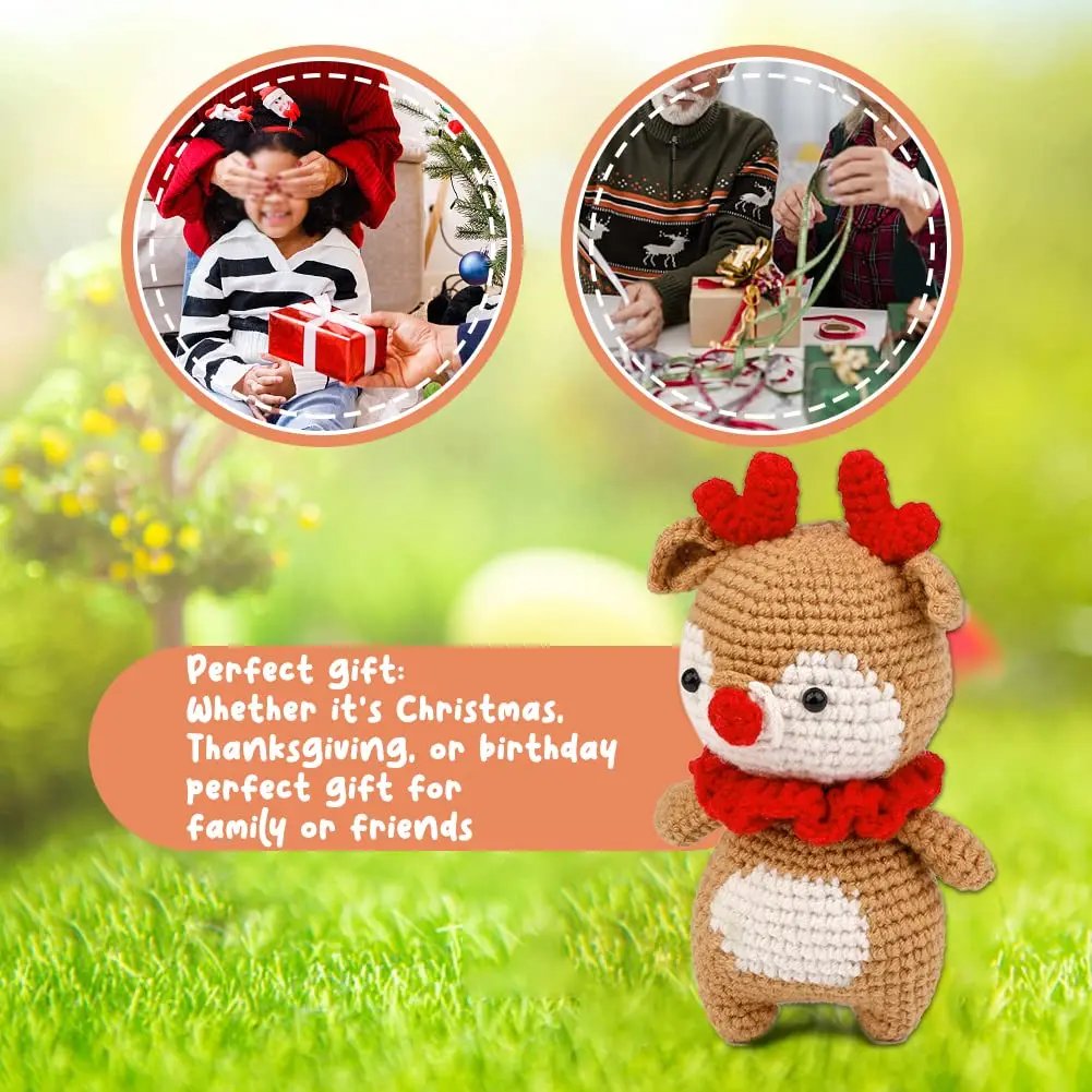 Beginner Crochet Kit Little Deer Amigurumi - Cute Animal Plush with Video Tutorial - Image 6