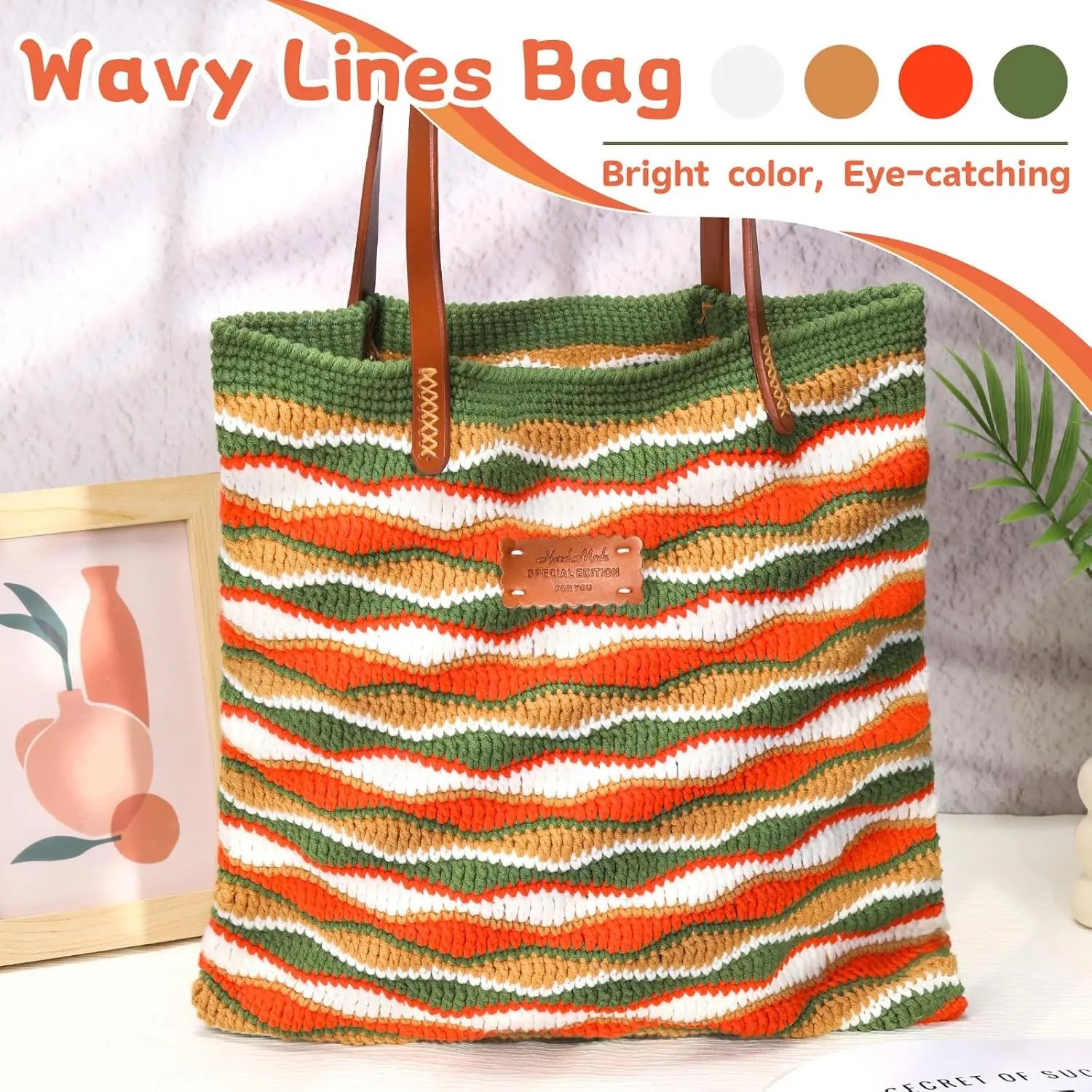 Crochet Bag Kit for Beginners - DIY Tote Bag Starter Set with Yarn, Hooks & Video Tutorials - Image 6