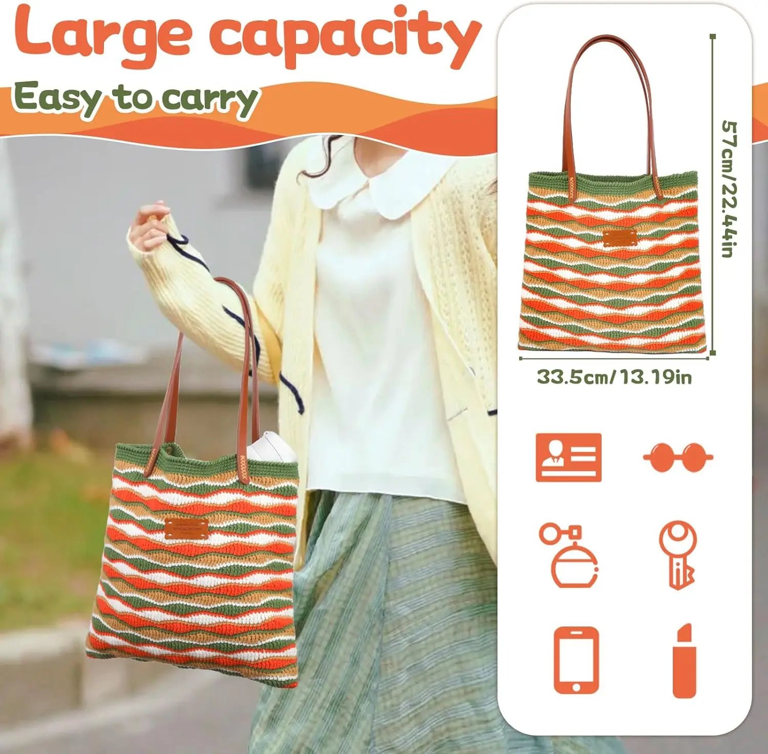 Crochet Bag Kit for Beginners - DIY Tote Bag Starter Set with Yarn, Hooks & Video Tutorials - Image 5