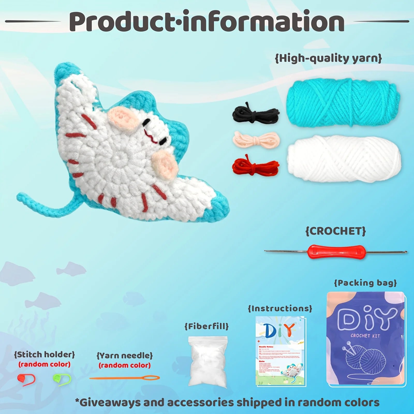 Devilfish Crochet Kit for Beginners - Complete Amigurumi Plush Set with Video Tutorials - Image 2