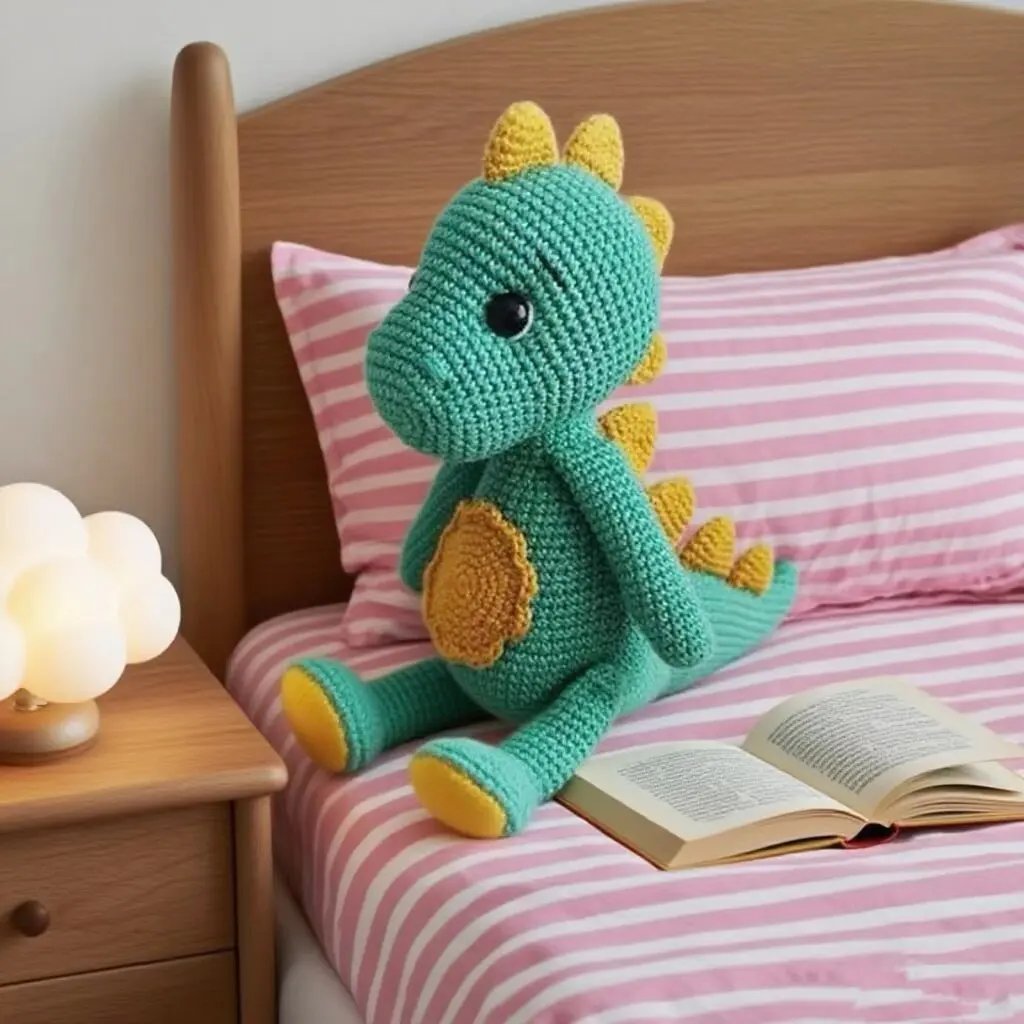 Dinosaur Crochet Kit for Beginners - Amigurumi Stuffed Toy with Video Tutorials - Image 3
