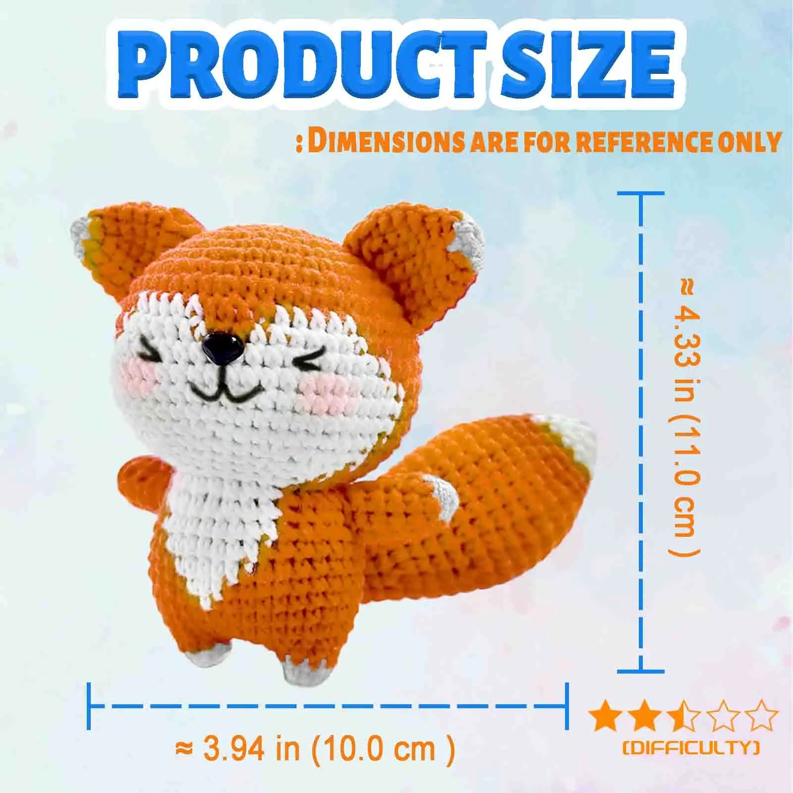 1set Fox Crochet Set for Beginners,Include Step-by-Step Video Tutorials(Accessories In Random Color) - Image 2